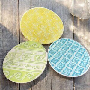 Pottery Barn Ceramic Easter Egg Plate Dish Set 2 Oval Multicolor Dishes Plates